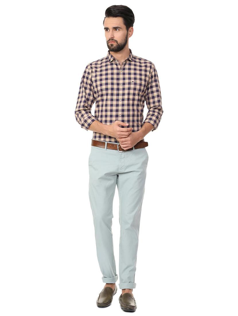blue cotton blend chinos - 15727657 - Zoom Image - 3