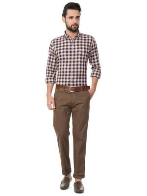 brown cotton blend chinos - 15727658 - Standard Image - 3