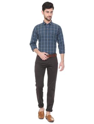 brown cotton blend chinos - 15727661 - Standard Image - 3