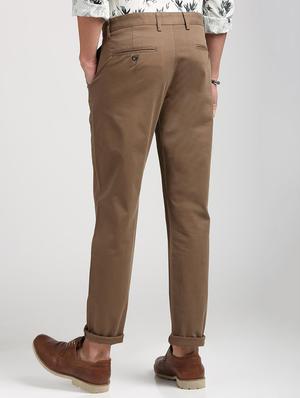 brown cotton blend chinos - 15727695 - Standard Image - 3