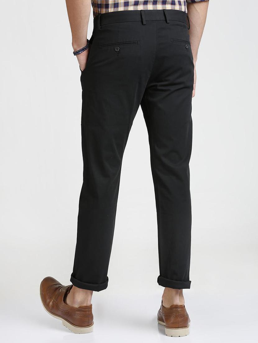black cotton blend chinos - 15727701 - Zoom Image - 3