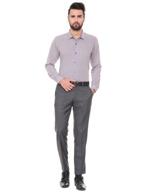 grey polyester blend flat front trousers formal - 15727705 - Standard Image - 3