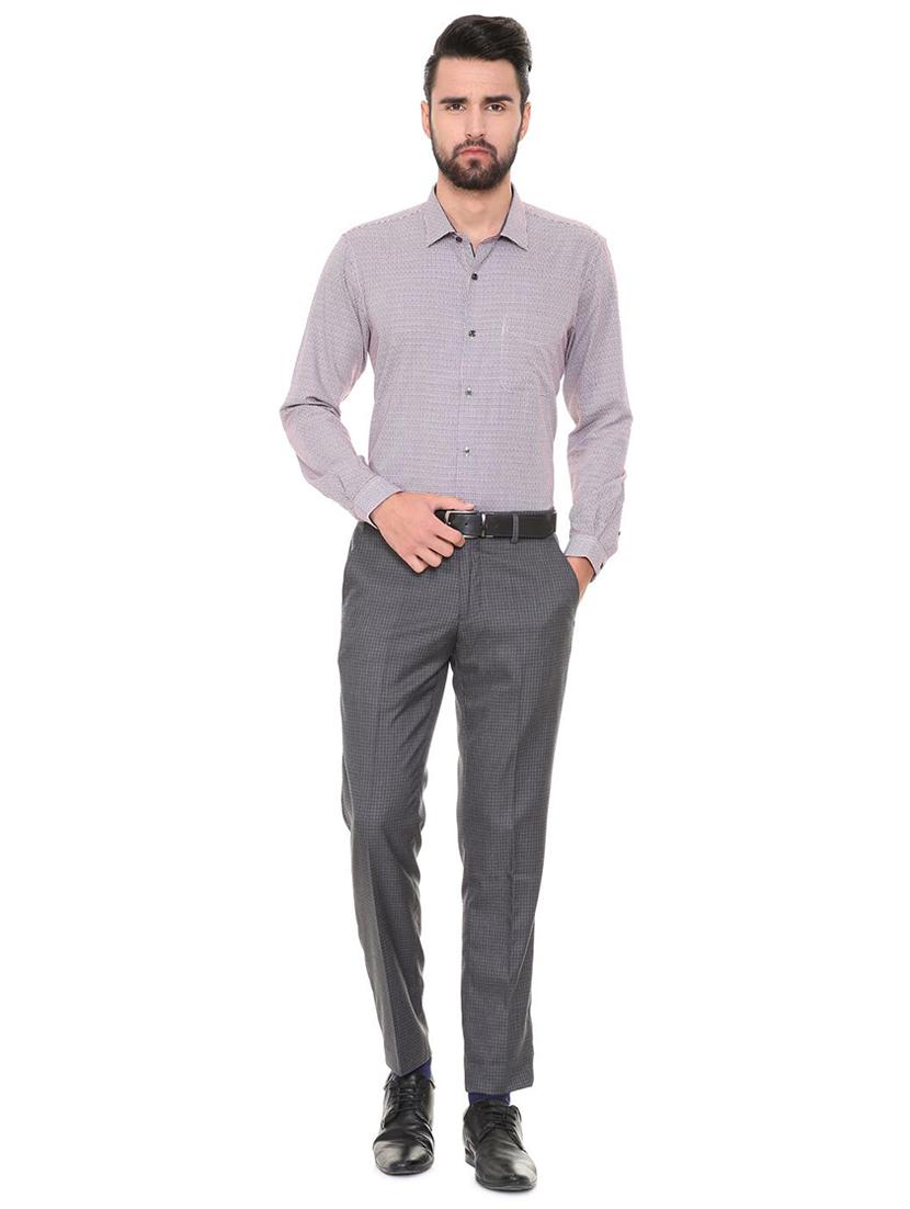 grey polyester blend flat front trousers formal - 15727705 - Zoom Image - 3