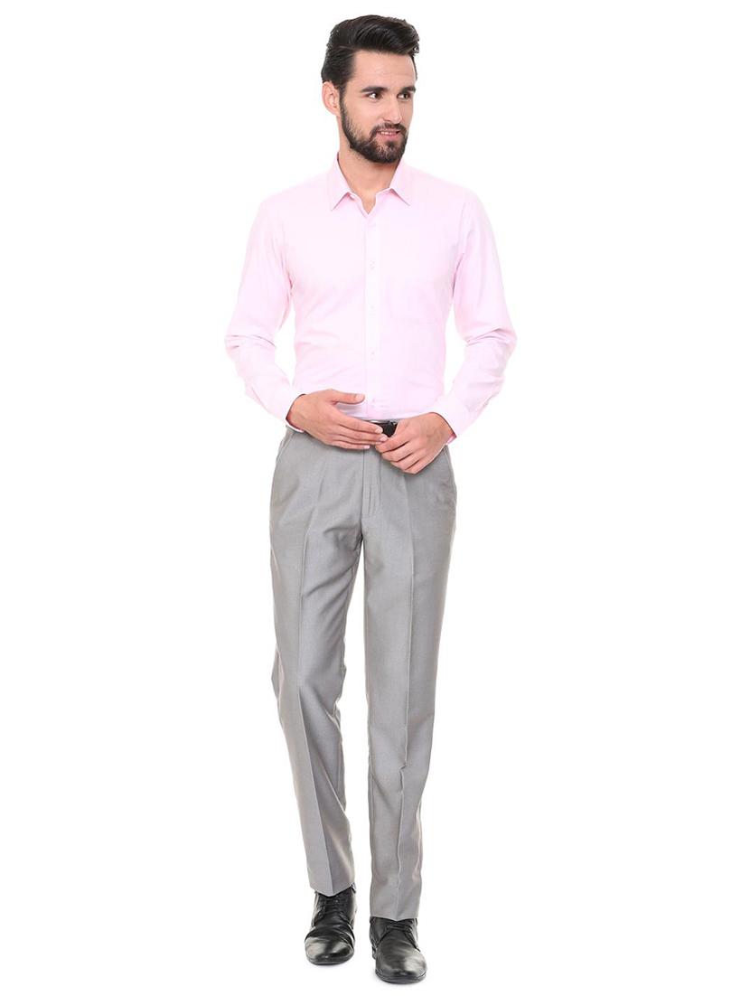 grey terry rayon flat front formal trouser - 15727732 - Zoom Image - 3