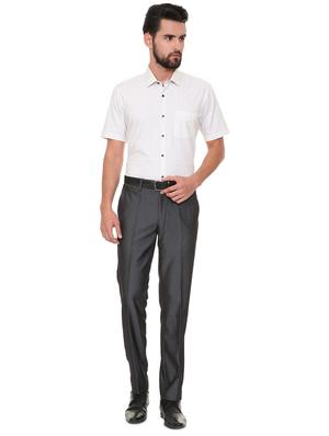 grey terry rayon flat front formal trouser - 15727734 - Standard Image - 3