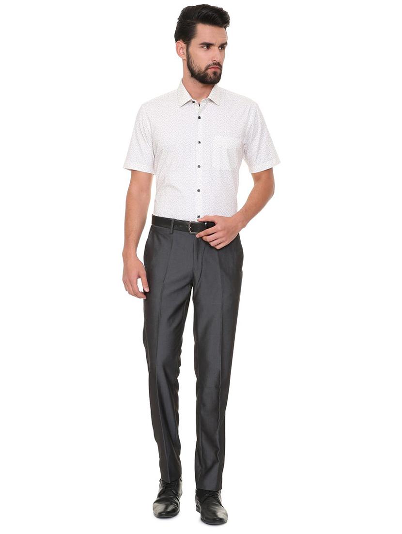 grey terry rayon flat front formal trouser - 15727734 - Zoom Image - 3