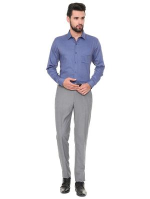 grey polyester blend flat front formal trouser - 15727736 - Standard Image - 3
