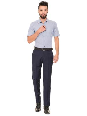 navy blue terry rayon flat front formal trouser - 15727738 - Standard Image - 3