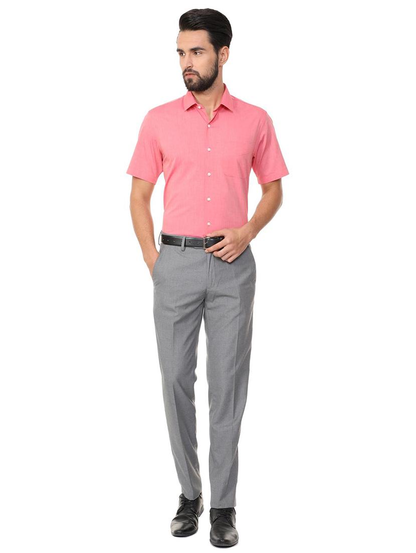 grey polyester blend flat front formal trouser - 15727751 - Zoom Image - 3