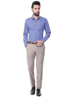 beige polyester blend flat front formal trouser - 15727752 - Standard Image - 3