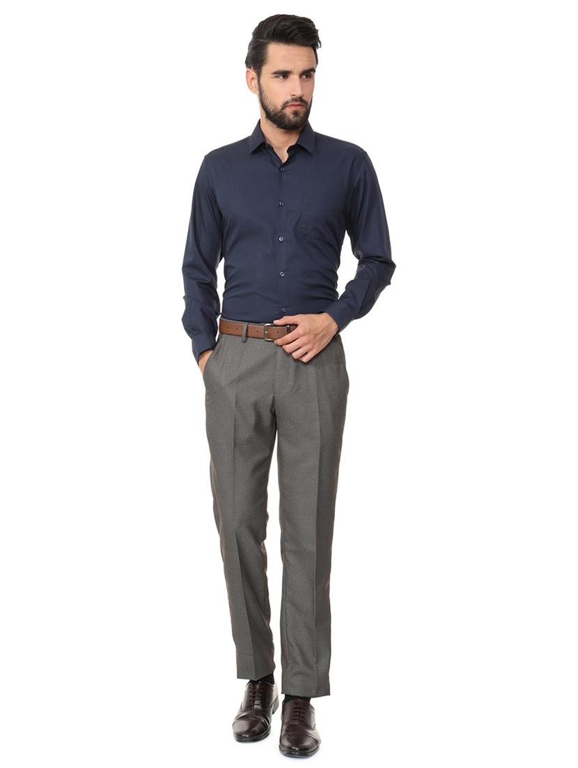 grey polyester blend flat front formal trouser - 15727753 - Zoom Image - 3