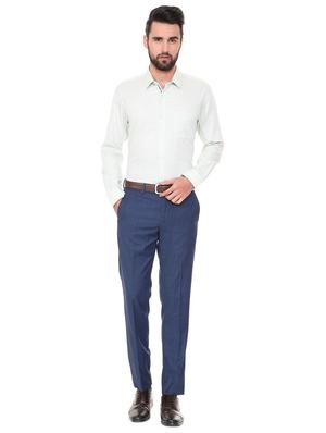 blue terry rayon flat front formal trouser - 15727772 - Standard Image - 3