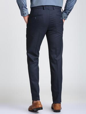 blue polyester blend flat front formal trouser - 15727791 - Standard Image - 3