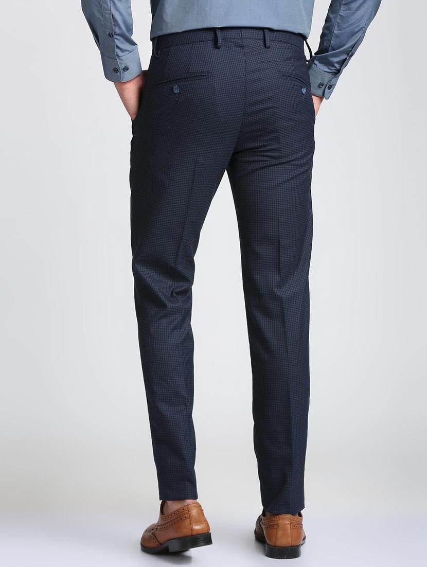 blue polyester blend flat front formal trouser - 15727791 - Zoom Image - 3