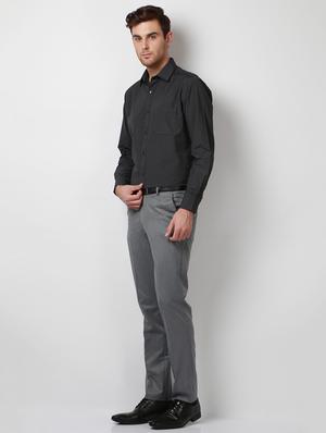 grey polyester blend flat front formal trouser - 15727793 - Standard Image - 3