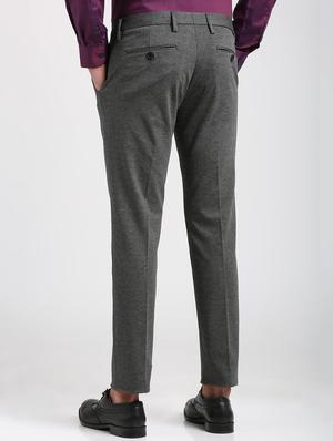 grey polyester blend pleated formal trouser - 15727810 - Standard Image - 3