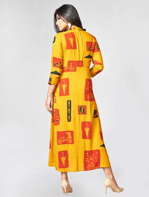 A-line printed dress - 15727818 - Standard Image - 3