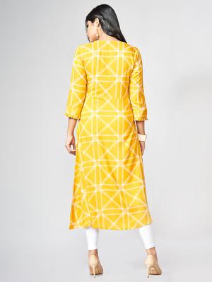 Printed a-line kurta - 15727821 - Standard Image - 3