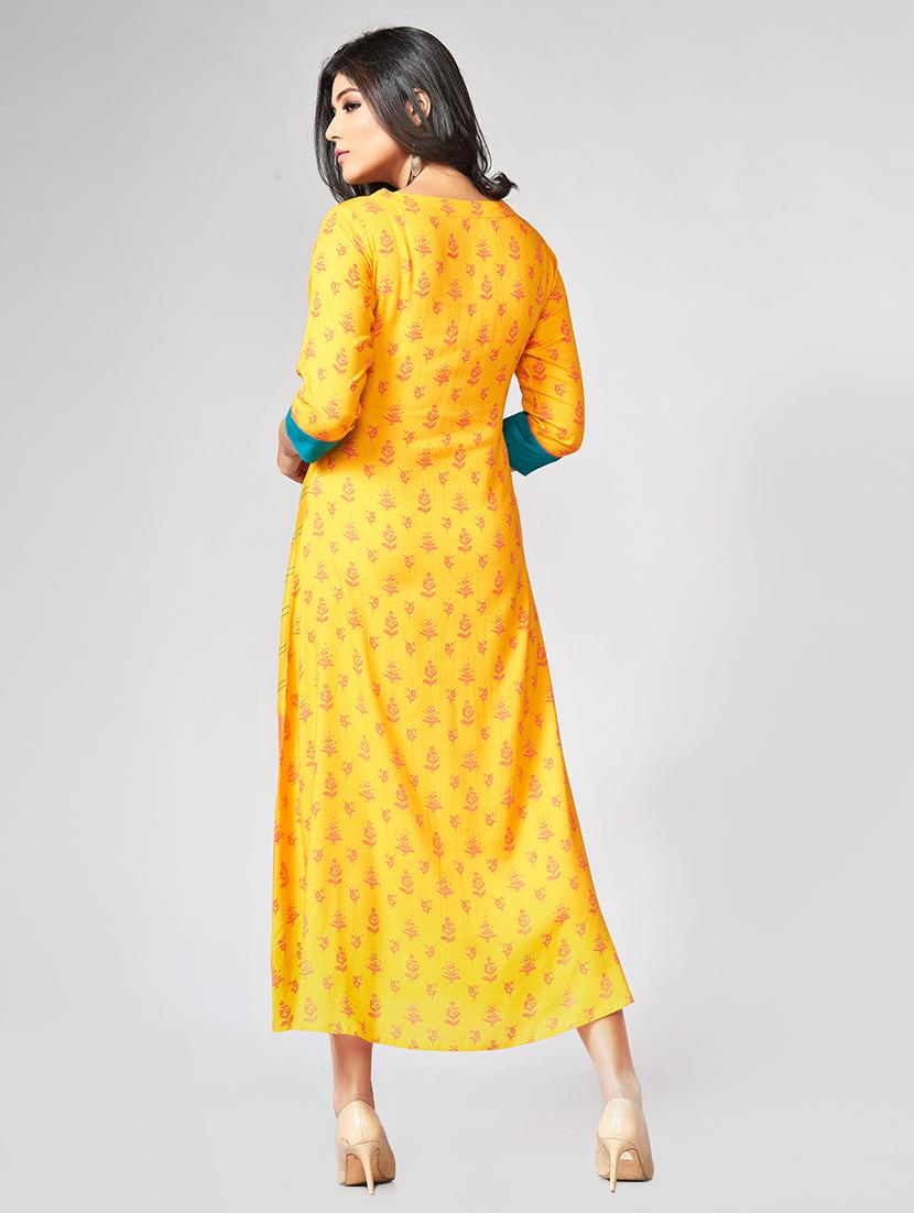 Printed a-line ethnic dress - 15727827 - Zoom Image - 3