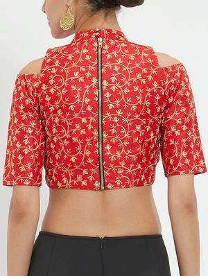Embroidered cold shoulder blouse - 15727851 - Standard Image - 3