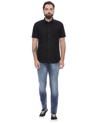 blue cotton blend washed jeans - 15728244 - Standard Image - 3
