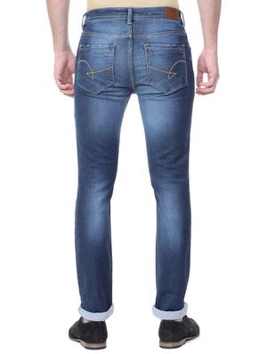 blue cotton blend washed jeans - 15728249 - Standard Image - 3