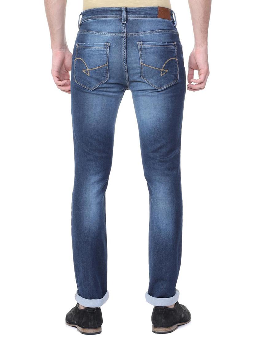 blue cotton blend washed jeans - 15728249 - Zoom Image - 3