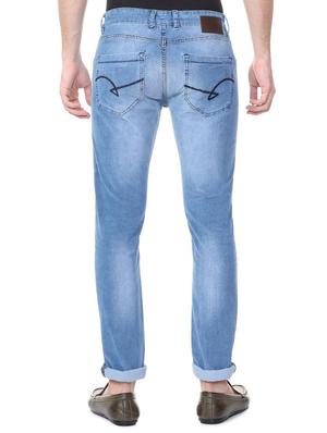 blue cotton blend washed jeans - 15728253 - Standard Image - 3