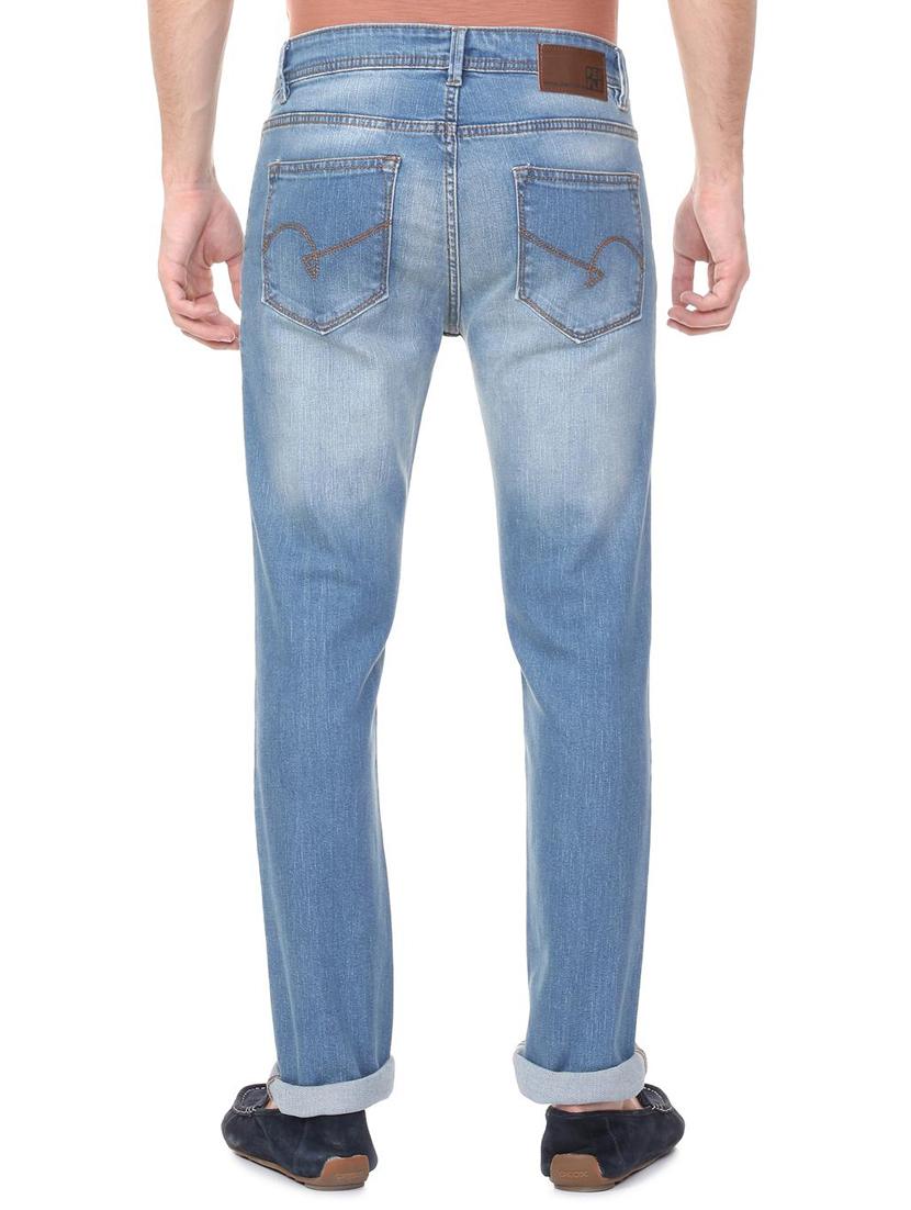 blue cotton blend washed jeans - 15728260 - Zoom Image - 3