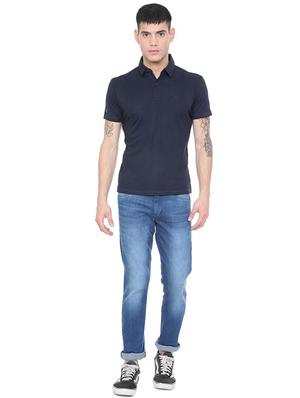 blue cotton blend washed jeans - 15728265 - Standard Image - 3