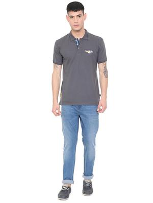 blue cotton blend washed jeans - 15728276 - Standard Image - 3