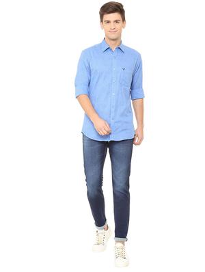 blue cotton blend washed jeans - 15728283 - Standard Image - 3