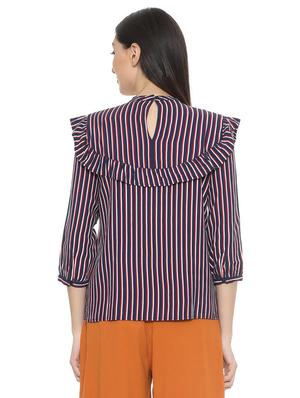 ruffled detail striped top - 15728393 - Standard Image - 3