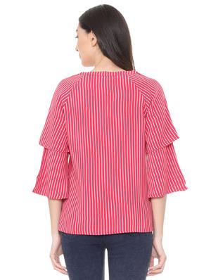 layered sleeved striped boxy top - 15728394 - Standard Image - 3