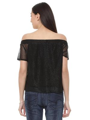 sheer sleeved off shoulder top - 15728398 - Standard Image - 3