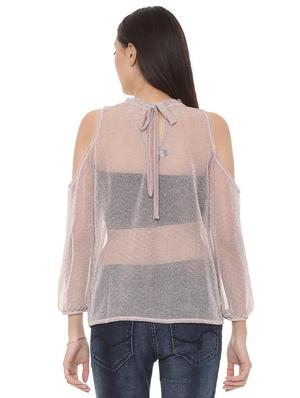 tie up back sheer top - 15728399 - Standard Image - 3