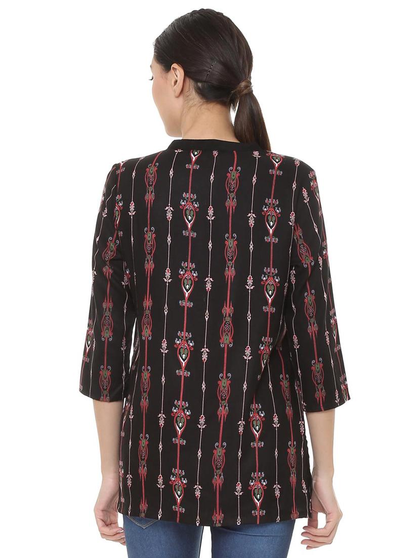 mandarin neck button up tunic - 15728404 - Zoom Image - 3