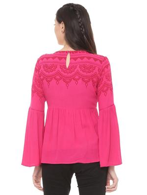 block print gathered top - 15728408 - Standard Image - 3