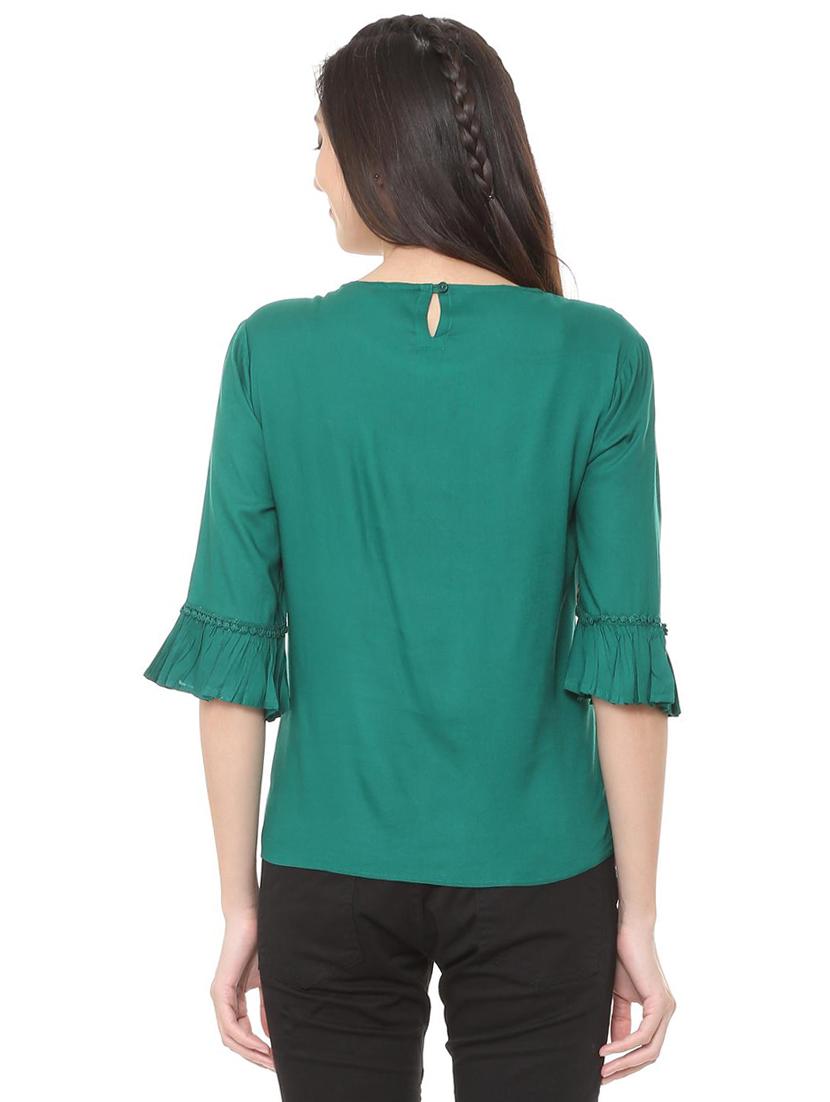 lace trim embroidered top - 15728409 - Zoom Image - 3