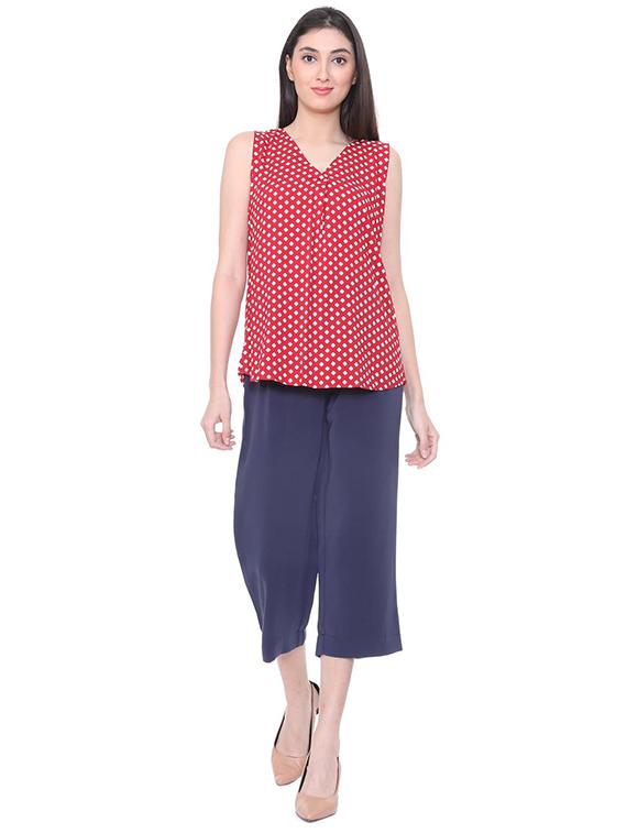 floral pleated v-neck top - 15728410 - Zoom Image - 3