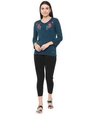 floral embroidered knitted top - 15728428 - Standard Image - 3