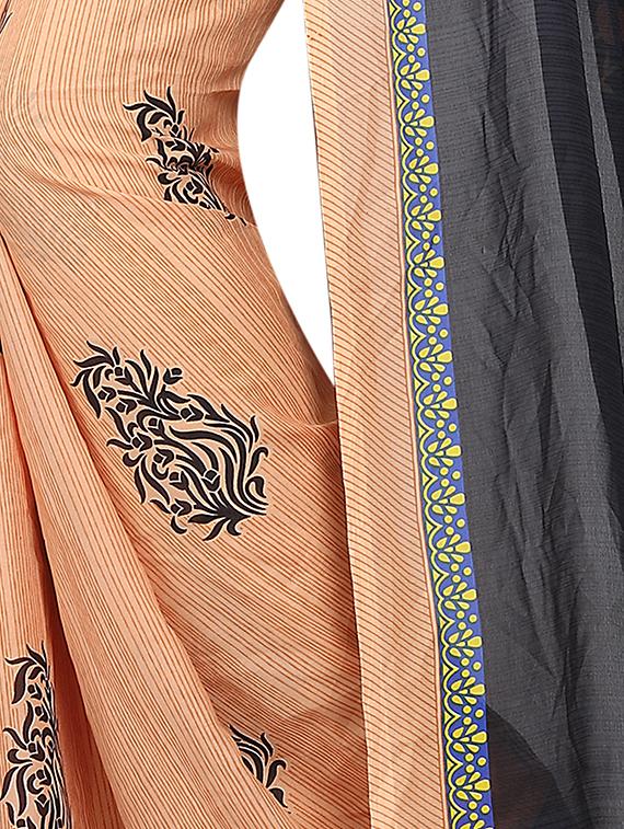 floral half & half saree with blouse - 15728458 - Zoom Image - 3