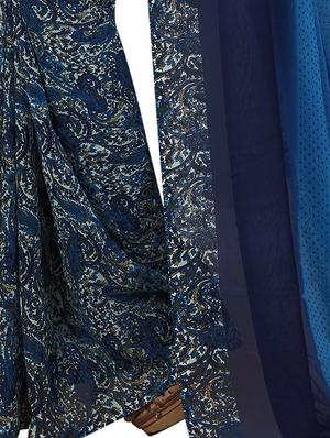 paisley half & half saree with blouse - 15728460 - Standard Image - 3