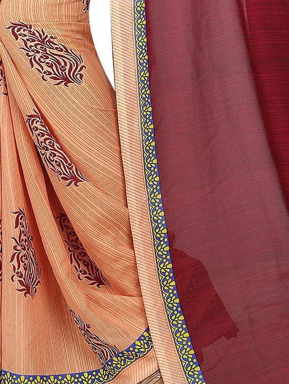 floral half & half saree with blouse - 15728464 - Zoom Image - 3