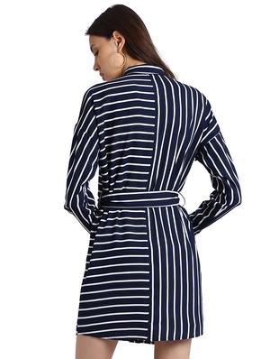 tie up waist striped shirt dress - 15728529 - Standard Image - 3