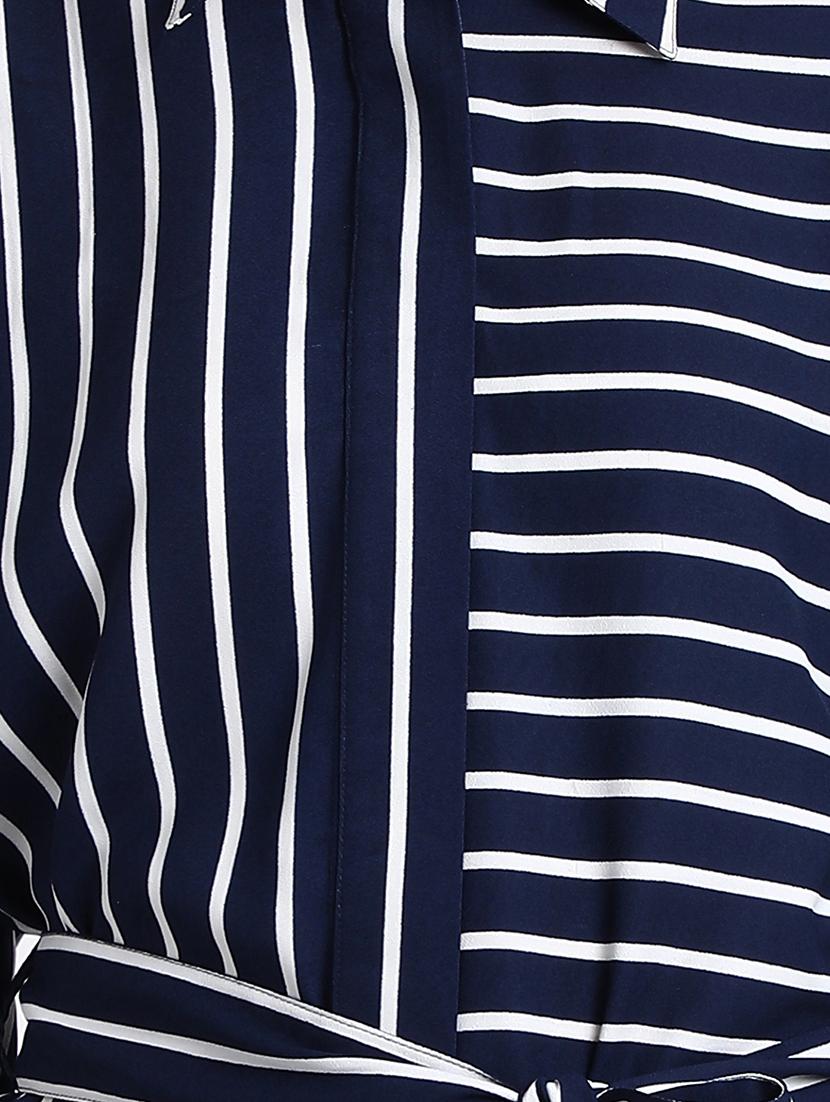 tie up waist striped shirt dress - 15728529 - Zoom Image - 6