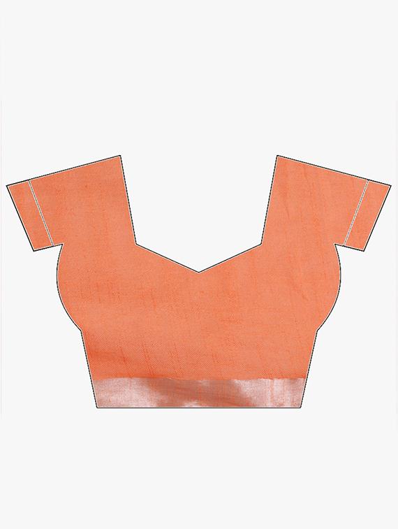 solid handloom saree with blouse - 15728573 - Zoom Image - 3