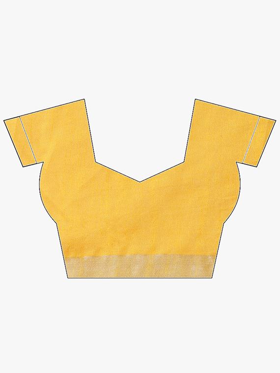 solid handloom saree with blouse - 15728576 - Zoom Image - 3