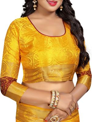 conversational zari motif banarasi saree with blouse - 15728880 - Standard Image - 3