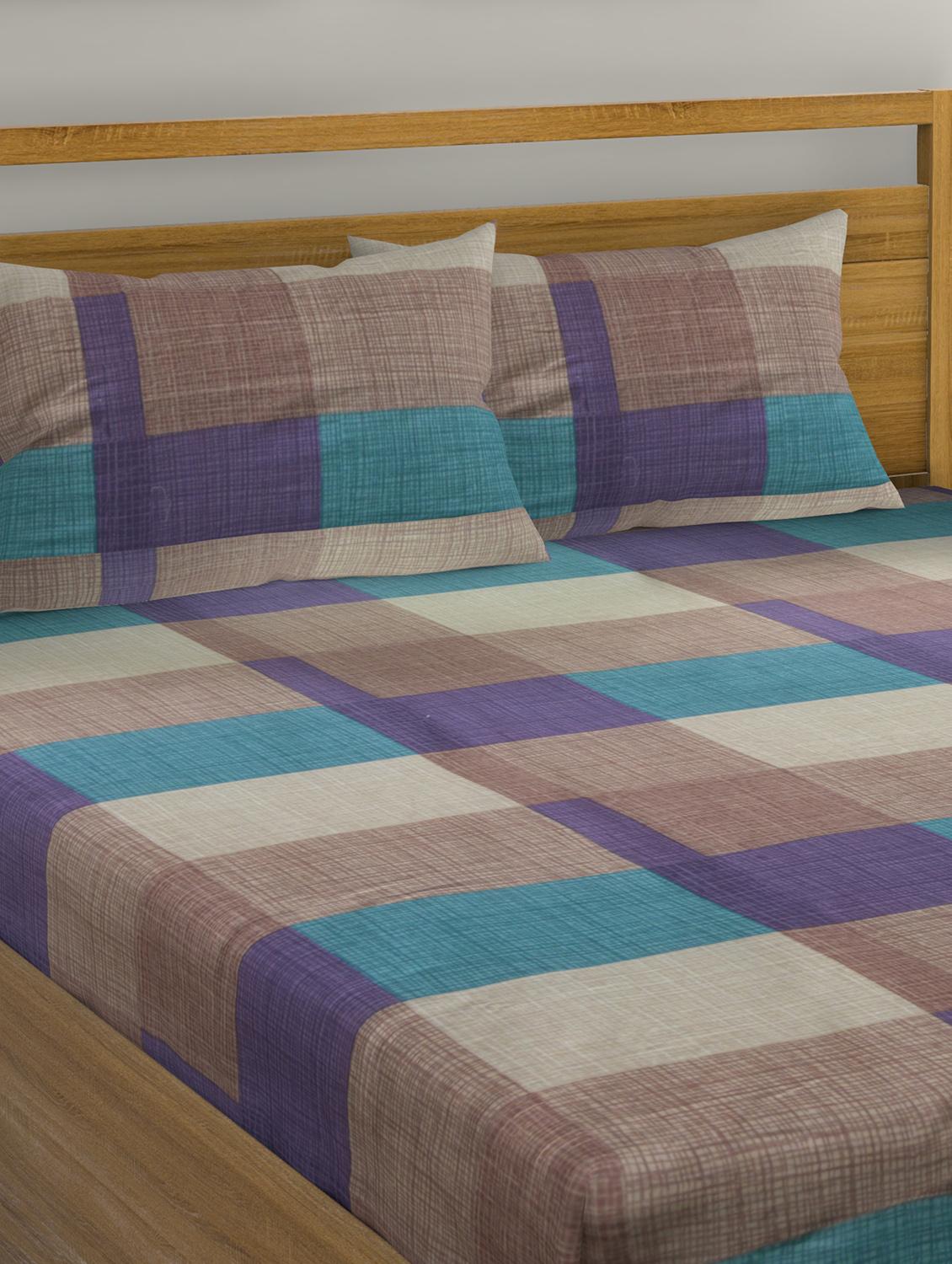 Cotton Double Bedsheet with 2 Pillow Covers - 15728925 - Zoom Image - 3
